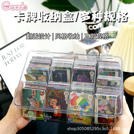 Card Storage Box, Card Organizer, Acrylic Compartment Display Rack, Stackable Drawer for Home Use