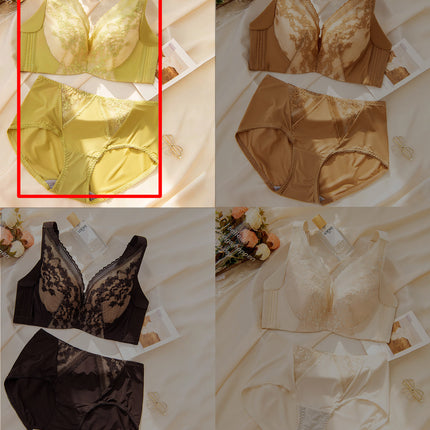 Outer expansion bra plus size thin Cup underwear soft steel ring anti-drooping adjustable small bra comfortable breathable four breasted