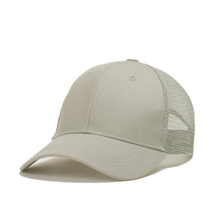 Amazon Cross-Border Pure Cotton Mesh Cap with Logo, Six-Panel Promotional Cap with Custom Printing, Travel Cap with Embroidery, Sunshade and Sun Protection Cap