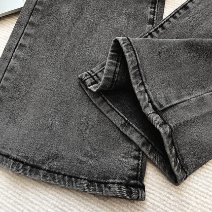 Micro flared jeans women's high waist 2024 new spring and autumn tight slimming stretch straight loose mop pants fashion