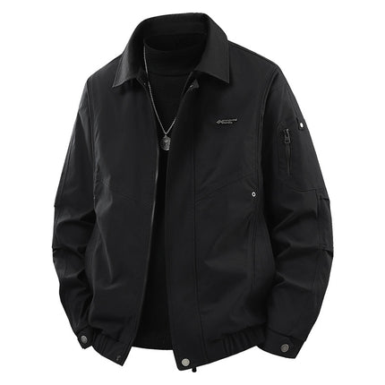 Trendy Outdoor Mountain-Style Men's Fashion Brand Work Jacket with Stand Collar for Outdoor Activities