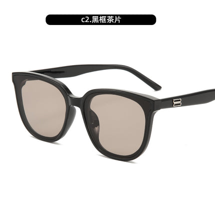 New Trendy GM Sunglasses Women's Trendy Korean Style High-end Sense Square Large Frame Black Sunglasses Men's Sun Protection UV Protection