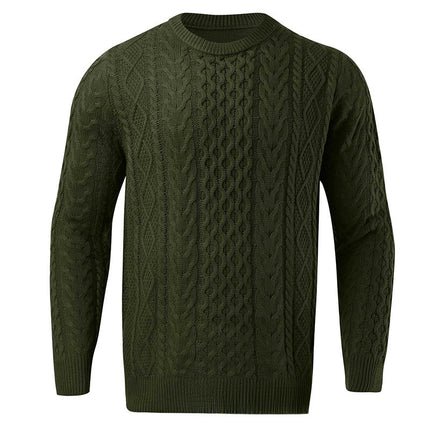 Cross-Border Pink Sweater Men's 2025 Autumn and Winter New Slim Fit Pullover Knitted Cable Sweater European and American Amazon Men's Clothing