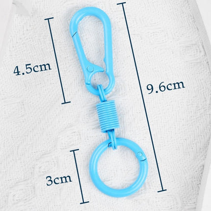 Colorful Breathing Rebound Ring Keychain Solid Color Simple Zinc Alloy Car Cross-Border Carabiner Keychain