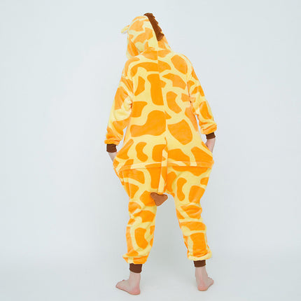 Mixed batch autumn and winter flannel adult cartoon conjoined animal pajamas tigers home clothes toilet thickened wholesale