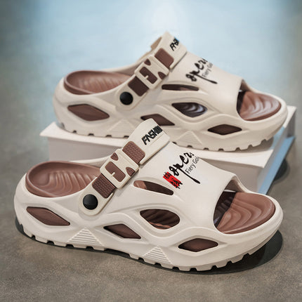 Men's Summer Slippers for Outdoor Wear, Comfortable for Driving and Outdoor Activities, Large Size 45 Beach Sandals
