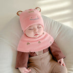 Round Ears Knit Hat Pink Set / 1-12 months 38-46cm