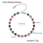 TXE138-steel color mixed zircon bracelet
