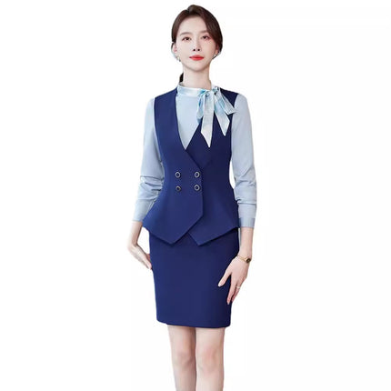 Suit Vest Women's suit High-end Sense Short Slim-fit Professional Hotel Bank Dress Overalls Vest
