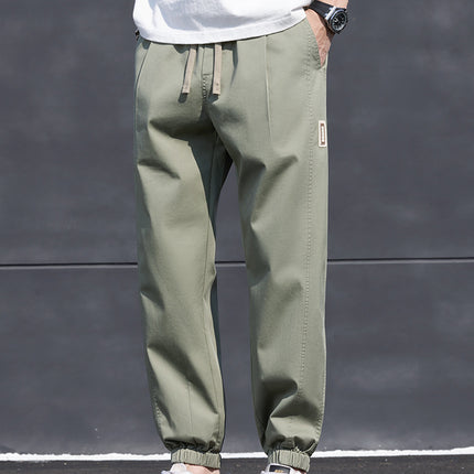 Summer Cargo Pants for Men, Trendy Brand, Loose Casual Jogger Nine-Point Pants, Harem Light Green Pants for Men