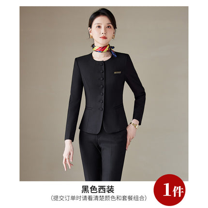 High-end professional suit suit women's spring and autumn new temperament sales department jewelry store hotel front desk reception work clothes