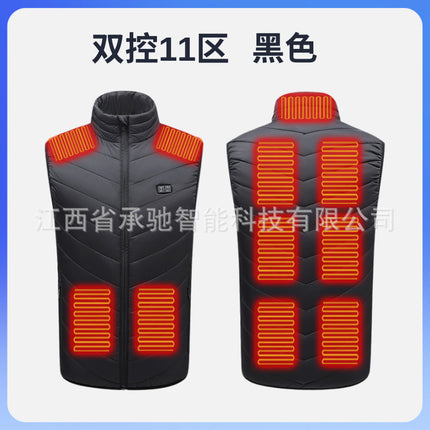 Cross-Border Intelligent Temperature-Controlled Heating Vest USB Interface Constant Temperature Warm Electric Heating Vest Dual-Control Electric Heating Vest