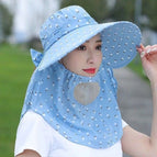 Tea picking hat-blue