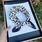 New leopard print black rice silk scarf square scarf