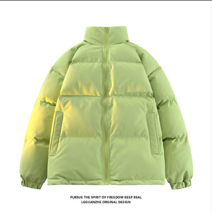 2025 Winter Men's Thickened Warm Stand Collar Cotton Jacket Couple Cross-Border Korean Fashion Puffer Jacket Cotton Coat