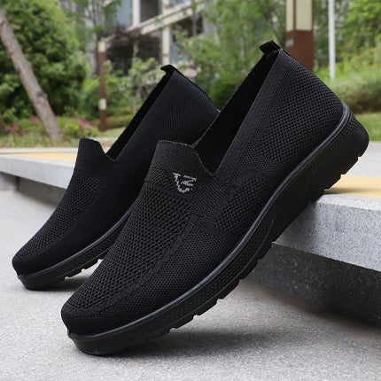 Summer Mesh New Men's Cloth Shoes Breathable Slip-On Casual Polyurethane Men's Shoes Driving Sandals Elderly Mesh Shoes