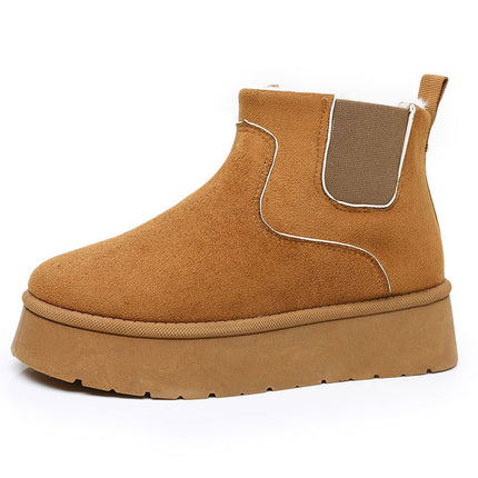 Cross-Border Winter Large Size Cotton Boots for Women 2025 New Warm Fleece-Lined Cotton Boots Thick Sole Heightening Fashion Cotton Boots for Women