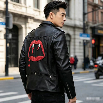 Foreign Trade Wholesale Spring and Autumn New Men's Leather Jackets Korean Style Slim Fit Men's Leather Jackets Large Size Outerwear Leather Jackets Factory Direct Sales