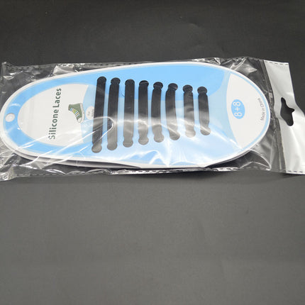 Lazy Man's Artifact, No Need to Tie Shoelace Rope, a Pair of Wide Flat I-Shaped Buckles for Adults and Kidsren, Elastic Silicone No Need to Tie Shoelaces