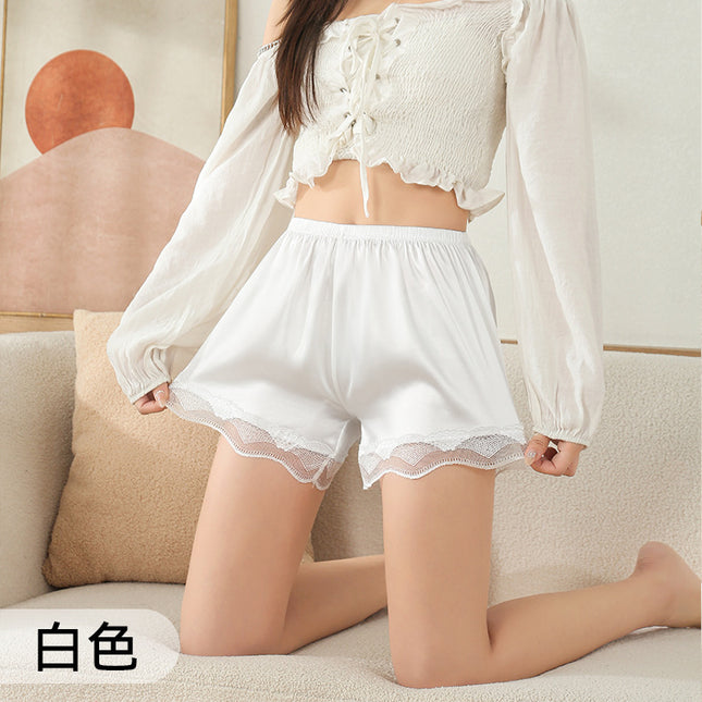 Bottoming Safety Pants Women's Anti-running Light Summer Thin Loose Lace White plus size Leggings Can be Wearable without Curling