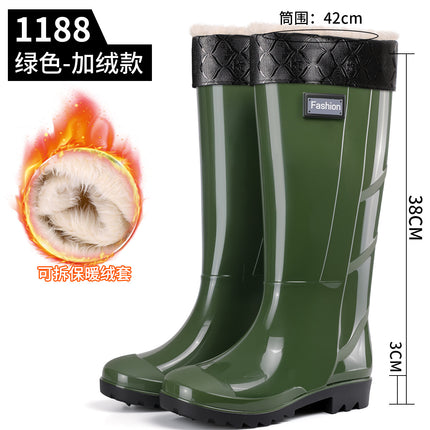 Men's Labor Protection Boots Multicolor High Rain Boots Green Grey Construction Site Protection Men's Water Shoes Outdoor Camouflage Anti-Slip Water Boots