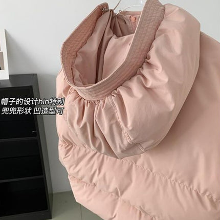 2026 Winter New Style Small and Petite Student Hooded Sweet and Cute Women's Cream Croissant Fufu Short Cotton Jacket Trendy