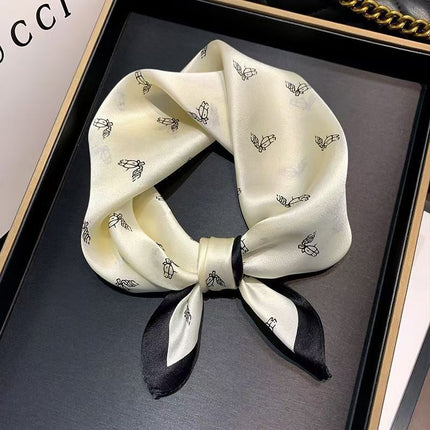 70 Floral Polka Dot Imitation Silk Scarf Neck Scarf Korean Style Atmosphere Sun Protection Scarf High-End Wholesale