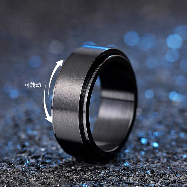 2025 European and American Cross-Border Rotatable Ring Unisex Ring Fashion Simple Jewelry Temu Hot Sale Unisex