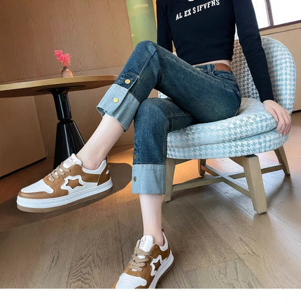 Black straight jeans women's autumn and winter 2023 new high waist European small curling narrow pipe pants