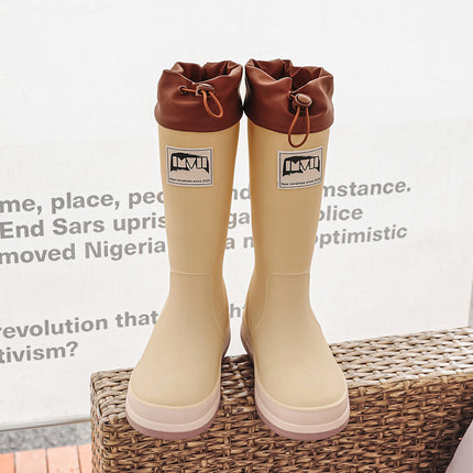 Korean fashion couple waterproof rain shoes non-slip outdoor camping rubber shoes all-match cotton warm water shoes Taobao cross-border
