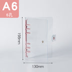 A6 pink clip pink buckle pvc binder