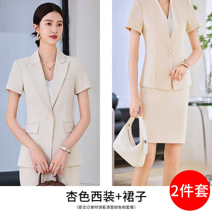 Grey Business Suit suit Women's Summer High-end Hotel Front Desk Manager Dress Jewelry Store Work Suit