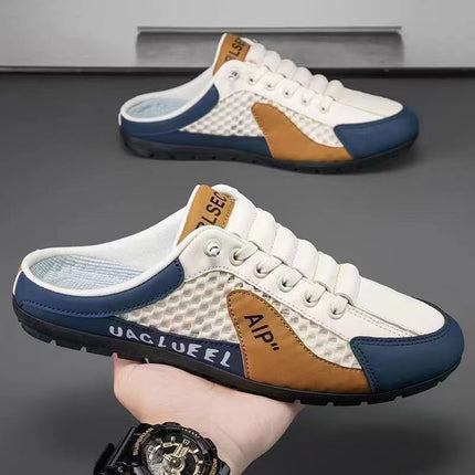 Lazy Shoes Men's Lace-up Men's Shoes Summer New Half Slippers Sneakers Men's Slip-on Men's Sports Casual Shoes