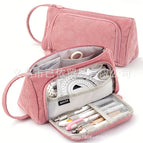 Corduroy triangle pencil case [pink]