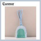 Plush transparent bag-light blue