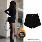 Black fleece shorts / XS