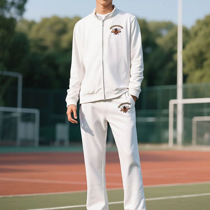 European Men's Casual Sports Suit with Little Bee Embroidery Autumn Sweatshirt Sports Suit