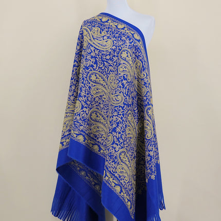 Autumn and Winter 450g Thick Gold Thread Large Cashew Embroidered Flower Scarf Ethnic Style Mother Style Imitation Cashmere Warm Shawl Cloak