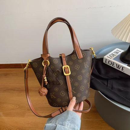 Women's 2025 New Bucket Bag, Light Luxury Fashion Handbag, Color-Block Versatile Shoulder Crossbody Bag