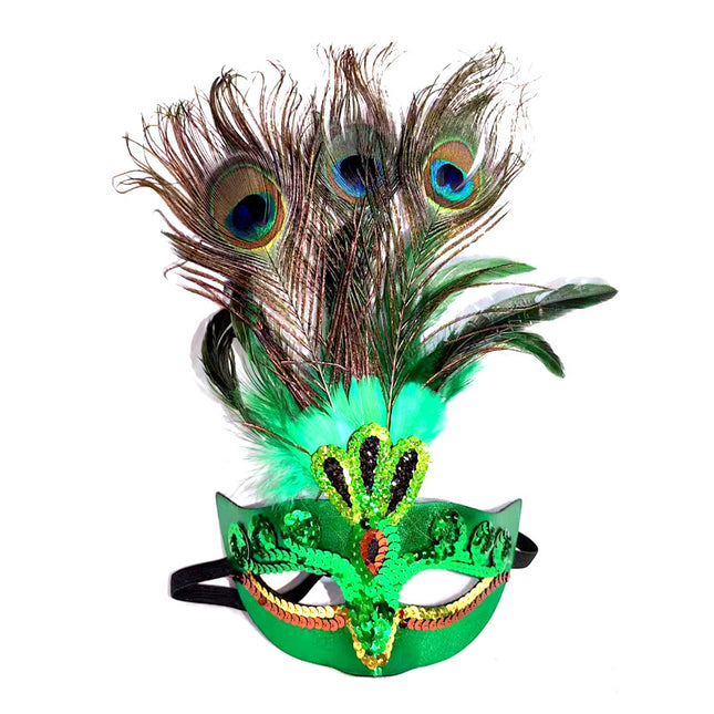 Halloween Peacock Feather Mask Christmas Masquerade Party Performance Venetian Costume Electroplated Peacock Ball