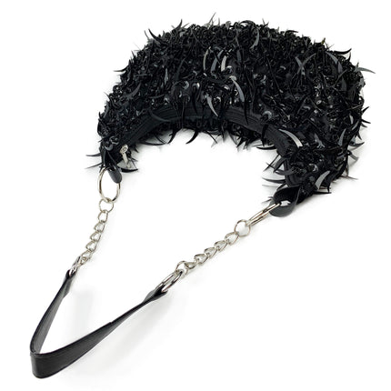 Cross-border Double-sided Bead Pointed Round Bead Bracelet Tassel Underarm Back Women's Bag Large Bag