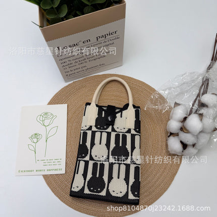 Girl's Heart-Shaped Knitted Crossbody Bag