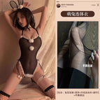 Bunny girl + black hand torn socks / S