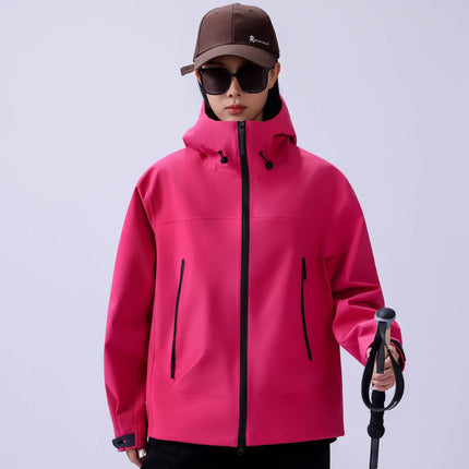 2025 Autumn Cycling Women's Single Layer Men's Mountaineering Clothing Outdoor Hard Shell Jacket Men's and Women's Single Layer Waterproof Windproof Jacket