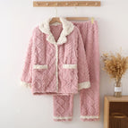 Lapel-shu cotton velvet-pink / M