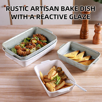Cross-Border Scandinavian Style Kiln-Turned Baking Pan Amazon Square Steak Plate High-Value Tableware Available for Restaurants and Restaurants
