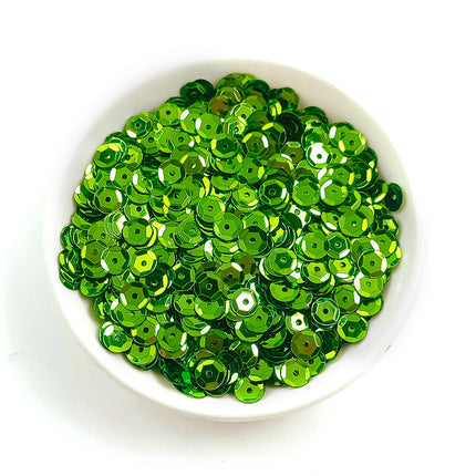 6MM round curved surface hole PVC sequins jewelry accessories concave and convex surface wholesale flat bottom hexagonal sewing clothing beads