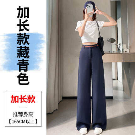 2025 Summer New Style Tencel Linen Wide-Leg Pants High-Waisted Cotton-Linen Thin Sun-Protection Floor-Length Pants for Women