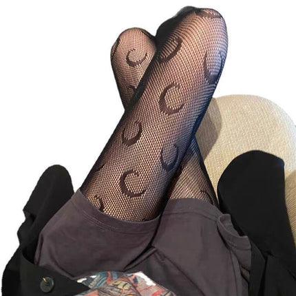 Polka-Dot Black Stockings, Feminine, Ultra-Thin Heart, Bare Legs, Sexy Artifact, White Fishnet Stockings, High-End Air Feel