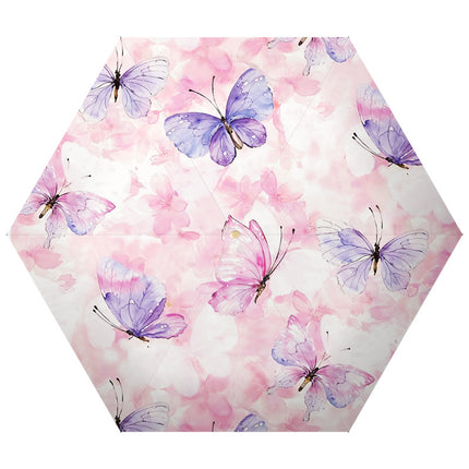 Sunny Umbrella Folding Ultra Light Small Flat Six-fold Umbrella Sun Protection Sunshade Sun Umbrella UV Protection Mini Pocket Umbrella